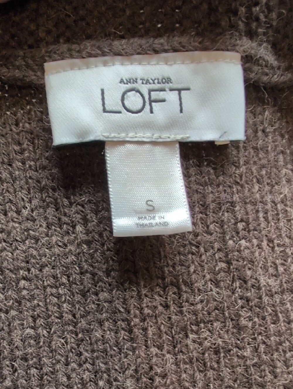 LOFT Dark Brown Cable Knit V-Neck Button Cardigan - Picture 4 of 5